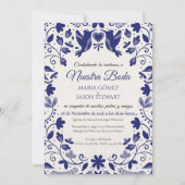 Invitation Blue Floral Romantic Aesthetic Spanish Wedding (Devant)