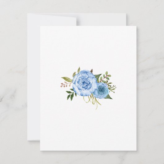 Invitation Blue Floral Romantic Boho Chic Details insert card (Dos)