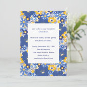 Invitation Blue Floral Simple Festive Family Hanukkah Party (Debout devant)