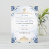 Invitation Blue Floral Sukhmani Sahib Path Birthday Invite (Debout devant)