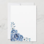 Invitation Blue Floral Surprise 100e fête d'anniversaire (Dos)