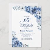 Invitation Blue Floral Surprise 65e anniversaire (Devant)