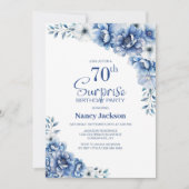 Invitation Blue Floral Surprise 70e anniversaire (Devant)