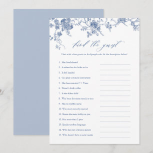 Invitation Blue Floral Trouvez la Fête des mariées d'invité C