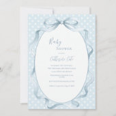 Invitation Blue Floral Whimsical Baby Shower (Devant)