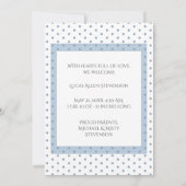 Invitation Blue Floral Whimsical Vintage Birth Announcement (Dos)
