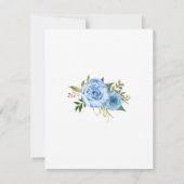Invitation Blue Flowers Boho Chic Western Details insert card (Dos)