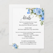 Invitation Blue Flowers Boho Chic Western Details insert card (Devant / Derrière)