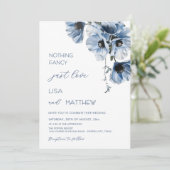 Invitation Blue Flowers White (Debout devant)