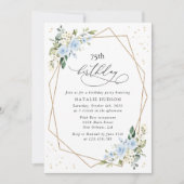 Invitation Blue Flowers, White Flowers, Greenery, Birthday (Devant)