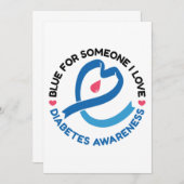 Invitation Blue for Someone I Love – Diabetes Awareness (Devant / Derrière)