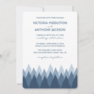 Invitation Blue Forest Range Mariage de bois