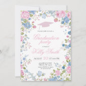 Invitation Blue Forget Me Not Graduation Party Invite (Devant)