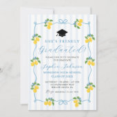 Invitation Blue Freshly Lemon Citrus Graduation Party (Devant)