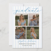 Invitation Blue Freshly Lemon Citrus Graduation Party (Dos)