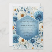 Invitation Blue Frosted Botanical Romance Wedding (Devant)