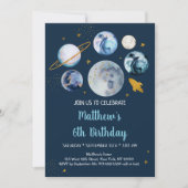 Invitation Blue Galaxy Space Boy Anniversaire (Devant)