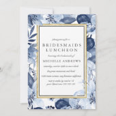 Invitation Blue Garden Chic Bridesmaitres Mariage du déjeuner (Devant)