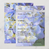 Invitation ©Blue Garden Hydrangeas Ribbon Fête des mariées (Devant / Derrière)