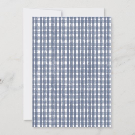 Invitation Blue Gingerbread Gingham Christmas (Dos)