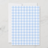 Invitation Blue Gingham Bow Bunny Tea Party Third Birthday (Dos)