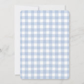 Invitation Blue Gingham Checks Bow Cute Baby Shower (Dos)