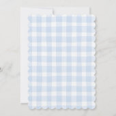 Invitation Blue Gingham Elegant Teddy Bear Baby Shower (Dos)