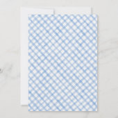Invitation Blue Gingham Floral One Silly Goose 1st Birthday (Dos)