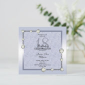 Invitation Blue Glitters et Diamond Decoration Birthday (Debout devant)