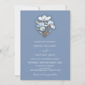 Invitation Blue Gold 3D Flowers (Devant)