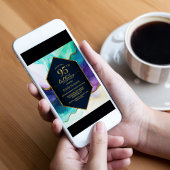 Invitation Blue Gold Agate 95e fête d'anniversaire