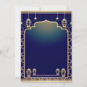 Invitation Blue Gold Arch islamique et Lanterns Mariage musul (Dos)