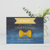 Invitation Blue & Gold Bow Serez-vous mon Groomsman? (Debout devant)