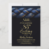 Invitation Blue Gold Braid Surprise 85e fête d'anniversaire (Devant)