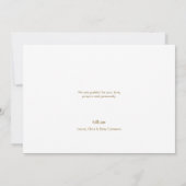 Invitation Blue Gold Custom Moderne Baby Baptême Merci (Dos)