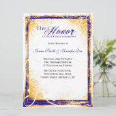 Invitation Blue & Gold Elegance (Debout devant)