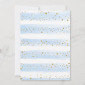 Invitation Blue Gold Elephant Floral Moon Stars Baby shower (Dos)