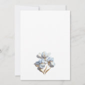 Invitation Blue Gold Fleurs 3D Blanches (Dos)