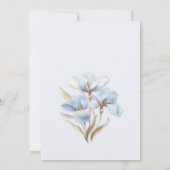 Invitation Blue Gold Flowers White (Dos)