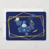 Invitation Blue & Gold Géométrique Serez-Vous Ma Femme D'Accu (Dos)