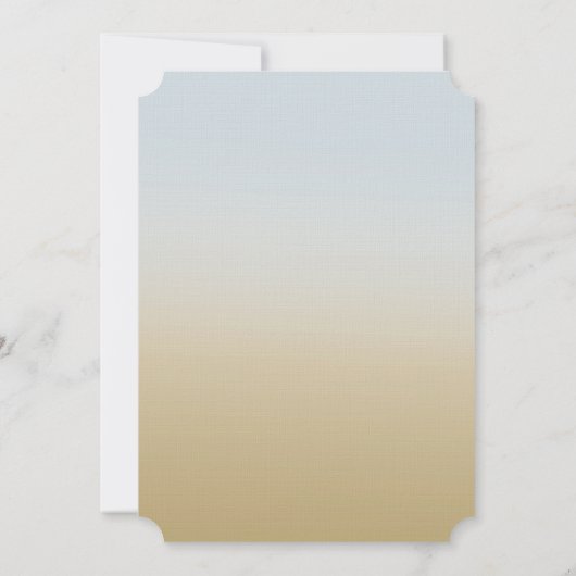 Invitation Blue Gold Palm Tree Ombre Mariage (Dos)