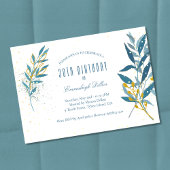 Invitation Blue Gold Parties scintillant 30e fête d'anniversa