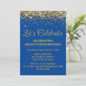 Invitation Blue & Gold Parties scintillant 50e anniversaire F (Debout devant)
