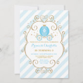 Invitation Blue Gold Princess Cendrillon Anniversaire (Devant)