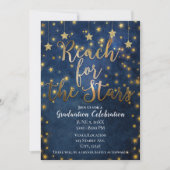 Invitation Blue Gold Reach pour la graduation céleste des éto (Devant)