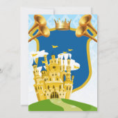 Invitation Blue & Gold Royal Prince Castle fête d'anniversair (Dos)