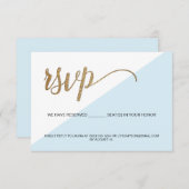 Invitation Blue Gold RSVP Aucun envoi Réservé Siège Invitatio (Devant / Derrière)