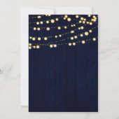 Invitation Blue Gold Rustic Wood & Lights Sweet 16 (Dos)