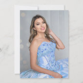 Invitation Blue Gold Sparkle Photo Quinceañera Balloon (Dos)