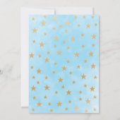 Invitation Blue Gold Star Boy Baby shower par courrier (Dos)